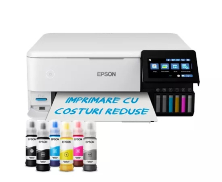 Imprimante  - Multifunctional inkjet color EPSON L8160, CISS, A4, USB, LAN, Wi-Fi, alb