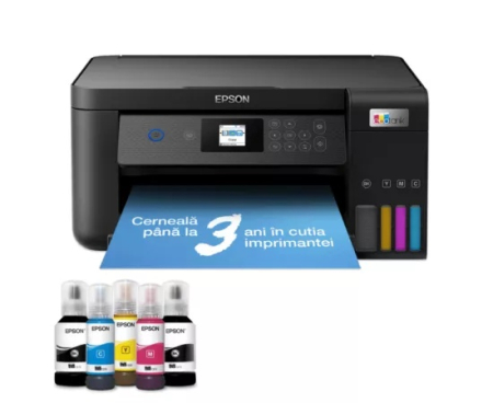 Imprimante  - Multifunctional InkJet EPSON EcoTank L4260, Color, A4, Wi-Fi, Tava 100 coli, negru