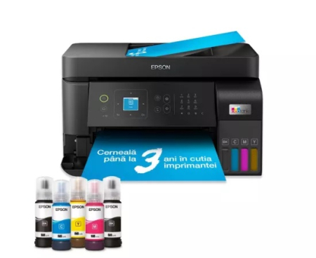 Imprimante  - Multifunctional Inkjet EPSON EcoTank L5590, Color, A4, USB/LAN/Wi-Fi, Negru
