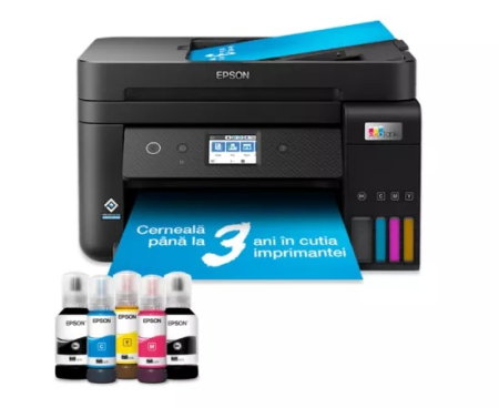 Imprimante  - Multifunctional InkJet EPSON L6290, color, A4, display LCD, wireless, ADF, fax, tava 250 coli, negru