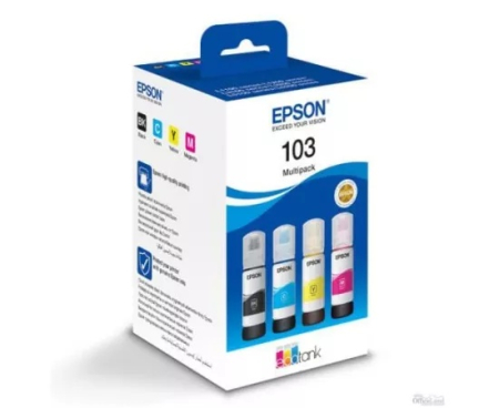 Imprimante  - Pack Cerneala EPSON 103 C13T00S64A, 4 x 70 ml, Black/Cyan/Magenta/Yellow