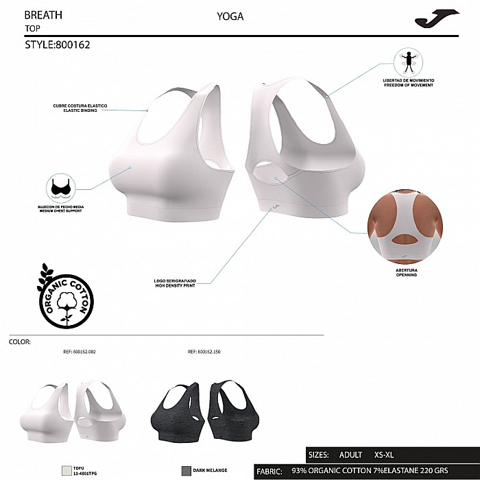 Bustiera femei Joma Organic Bra negru [5]