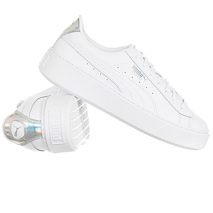 Tenisi femei Puma Basket Iridescent Alb [3]