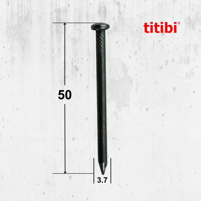 Cuie beton negre din oțel Titibi Italy 3.7x50mm - Cutie 2.5 Kg [1]
