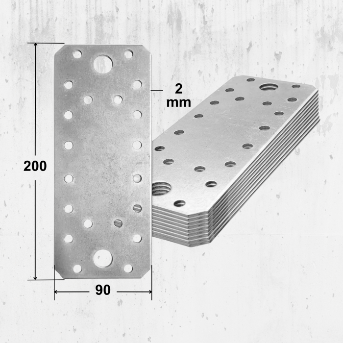 Placă perforată 200x90x2 mm (20 bucăți) [1]