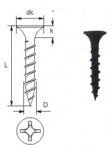 Șurub autofiletant 3.5x55 mm pentru gips carton [2]
