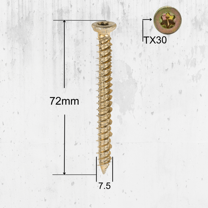 Șurub pentru montaj ferestre 7.5x72 mm Torx [1]