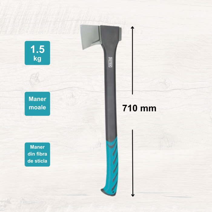 Topor Despicat Lemne Rotek 71cm 1.5kg | Oțel Carbon Forjat [1]