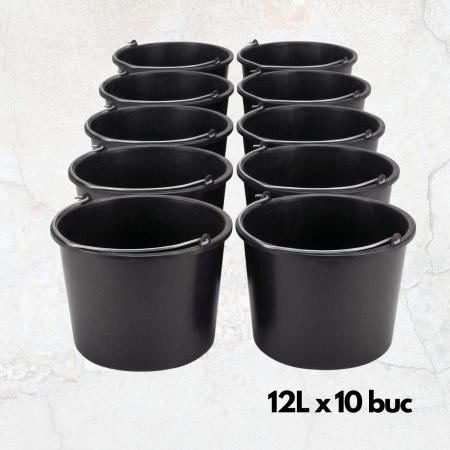 Galeti Constructii Plastic - 10 buc Galeata Constructii Plastic Cauciucata 12l