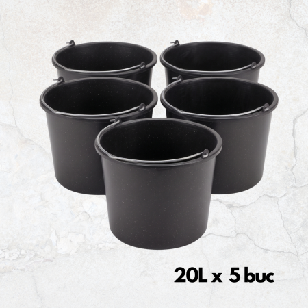 Galeti Constructii Plastic - 5 buc Galeata Constructii Plastic Cauciucata 20L