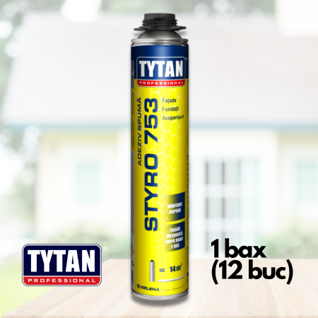 Adezivi, Silicon, Spuma si Accesorii - Adeziv Spumă Polistiren Tytan Professional STYRO 753n 750ml – Aplicare cu Pistol