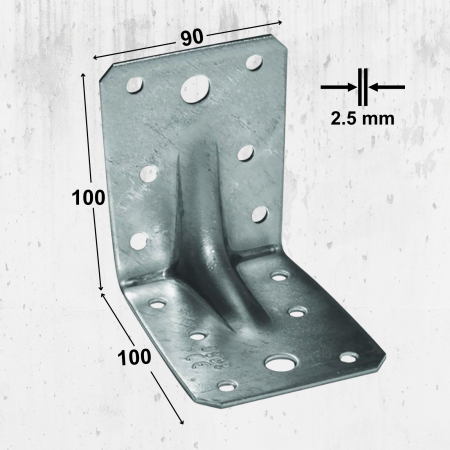 Colțar Lemn Ranforsat 100x100x90x2.5 mm – 20 bucăți/cutie