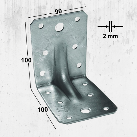 Colțar Lemn Ranforsat 100x100x90 mm – 20 bucăți/cutie