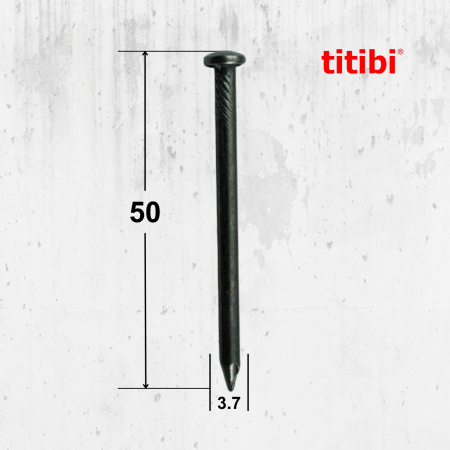 Cuie beton negre din oțel Titibi Italy 3.7x50mm - Cutie 2.5 Kg [0]