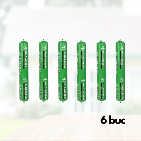 Adezivi, Silicon, Spuma si Accesorii - Pachet 6 bucati - Silicon IG-Glasseal Neutru Negru 600 ml – Pentru Geam Termoizolant