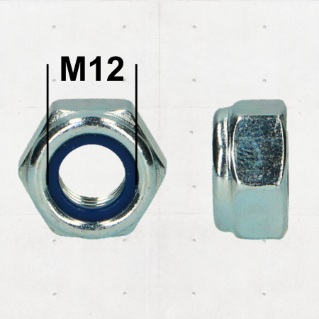 Piulite si Saibe - Piuliță M12 Autoblocantă DIN 985, ZN, GR.8 – 50 buc