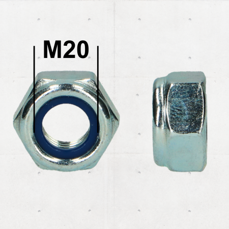 Piulite - Piuliță M20 Autoblocantă DIN 985, ZN, GR.8 – 10 buc