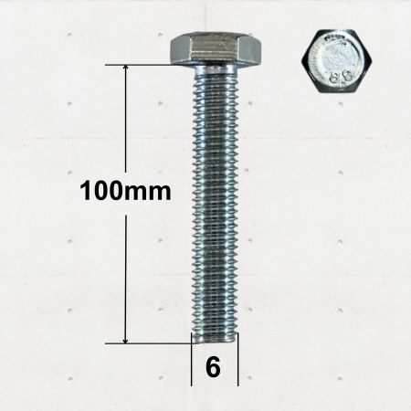 Surub Cap Hexagonal - Surub 6x100 Metric Cap Hexagonal DIN 933 Gr.8.8 (100buc/cutie)-MESTERMAN