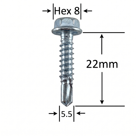 Surub Acoperis Cap Hexagonal - Autoforant-Cap-Hexagonal 7504K, zincat - 5.5x22