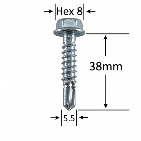 Surub Acoperis Cap Hexagonal - Autoforant-Cap-Hexagonal 7504K, zincat - 5.5x38
