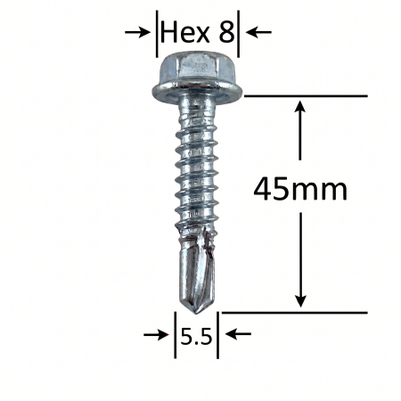 Surub Acoperis Cap Hexagonal - Autoforant-Cap-Hexagonal 7504K, zincat - 5.5x45