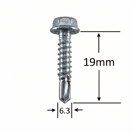 Surub Acoperis Cap Hexagonal - Autoforant-Cap-Hexagonal 7504K, zincat - 6.3x19mm