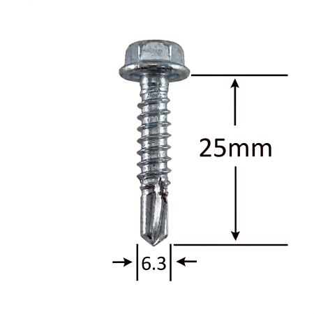 Surub Acoperis Cap Hexagonal - Autoforant-Cap-Hexagonal 7504K, zincat - 6.3x25mm