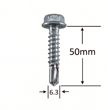 Surub Acoperis Cap Hexagonal - Autoforant-Cap-Hexagonal 7504K, zincat - 6.3x50mm