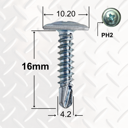 Surub Autoforant Cap Plat - Surub Autoforant Cap Plat 4.2x16mm, Zn – 1000buc/cutie
