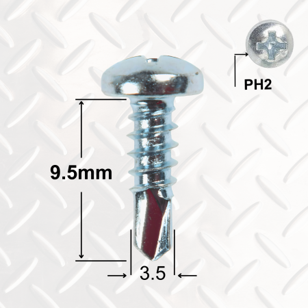 Negrese-Surub Gipscarton Filet Des Metal - Suruburi Autoforante „Puricei” 3.5x9.5mm, Cap Bombat – 1000 buc/cutie