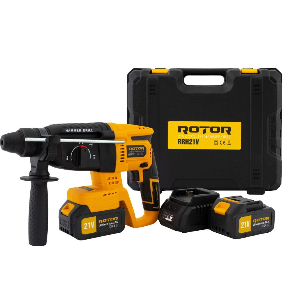 Ciocan rotopercutor cu acumulator, RRH21V ROTOR 21V/3Ah , 1800 rpm, 4450 bpm, [1]