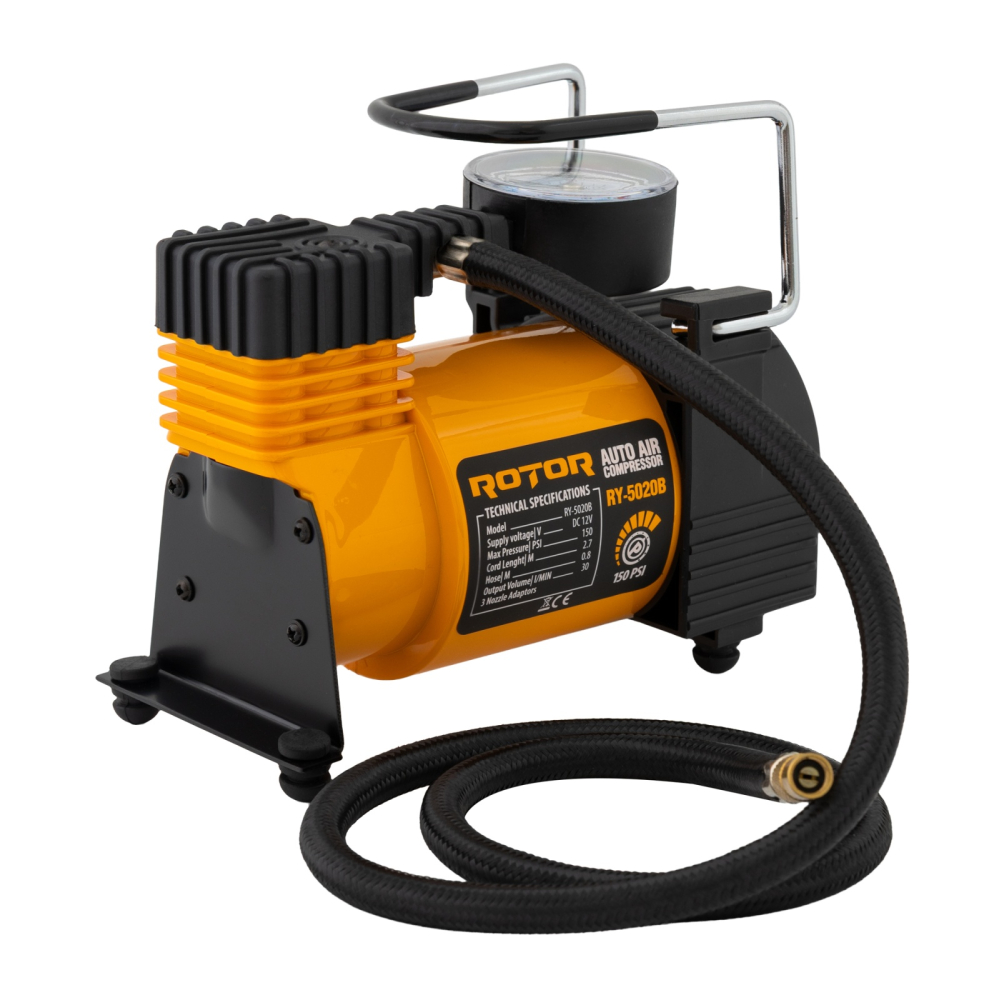 Compresor auto ROTOR RY-5020B, tensiune alimentare 12V, 10 bar / 150 psi, 30 l/min [3]