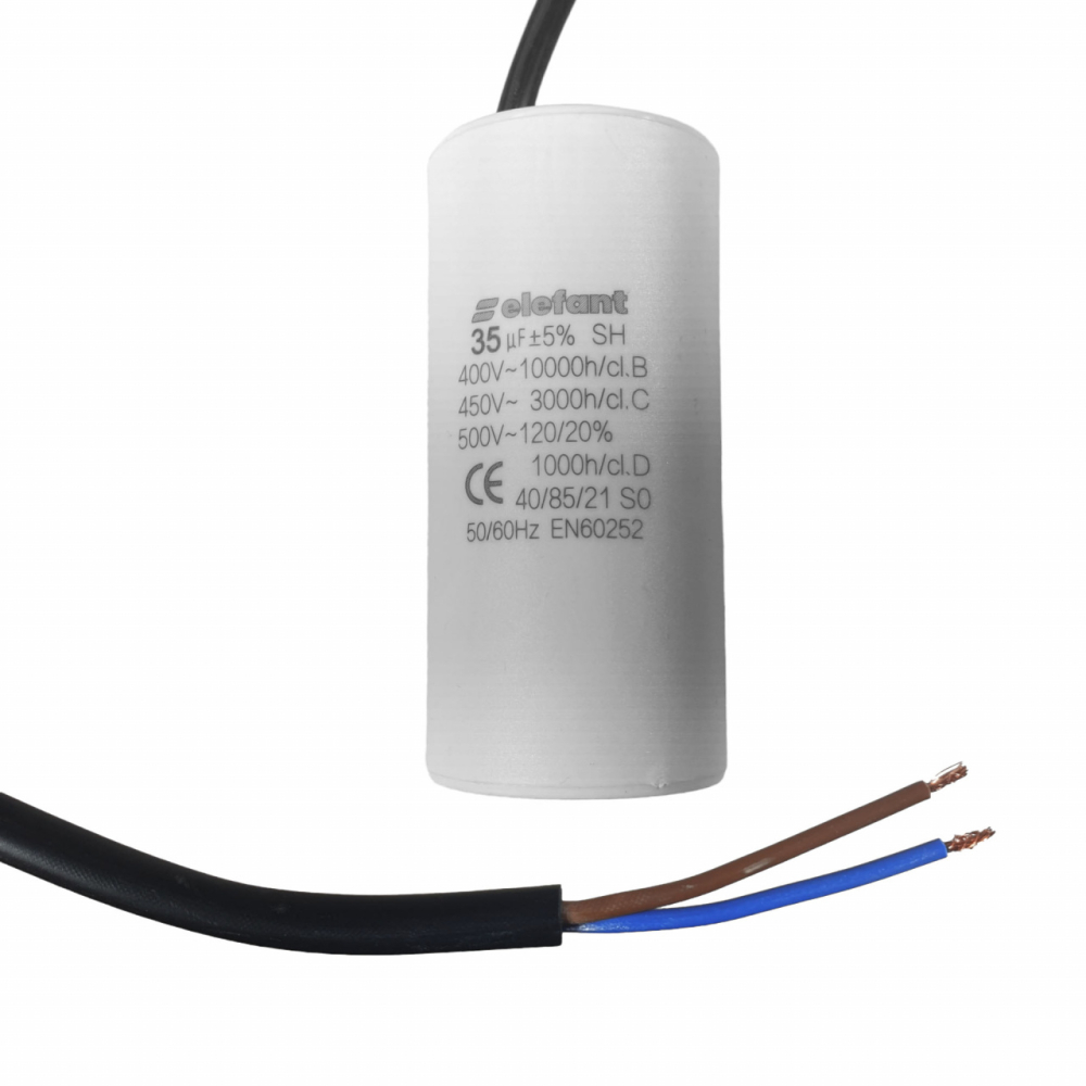 Condensator cu fire CBB60 35µF 45x95mm 450V, Elefant [1]