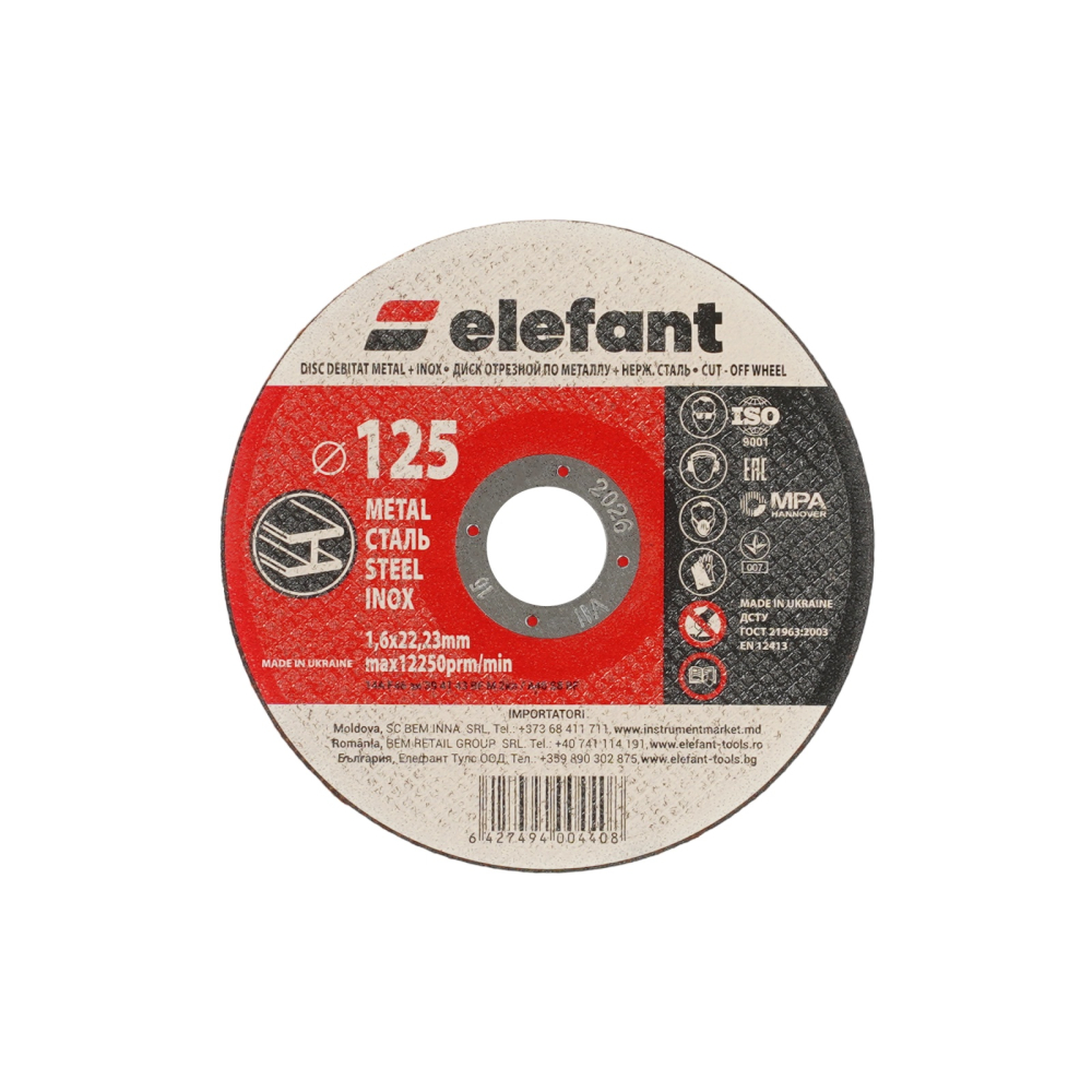 disc abraziv pentru metalinox ELEFANT 125*1,6*22,23 [1]