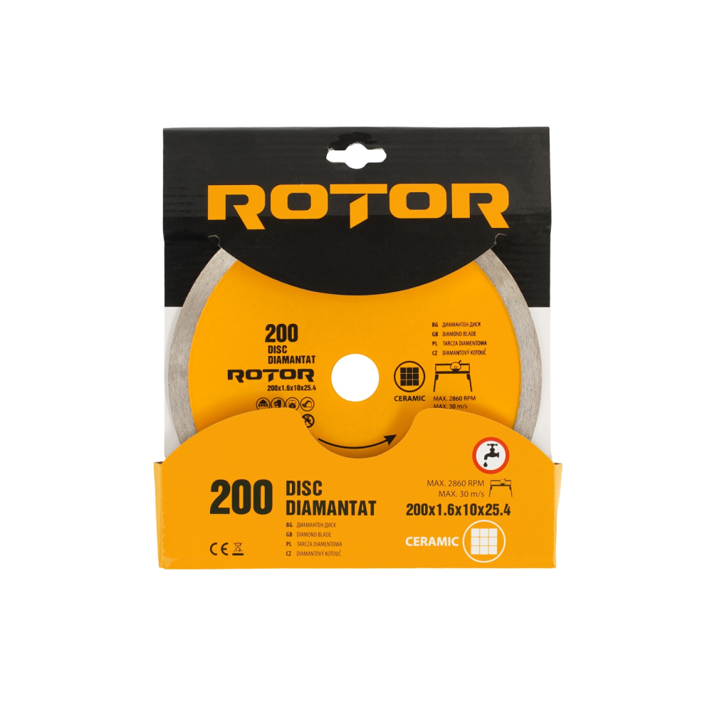 DISC DIAMANTAT 200x1.6x25.4 continuu with water Rotor [1]