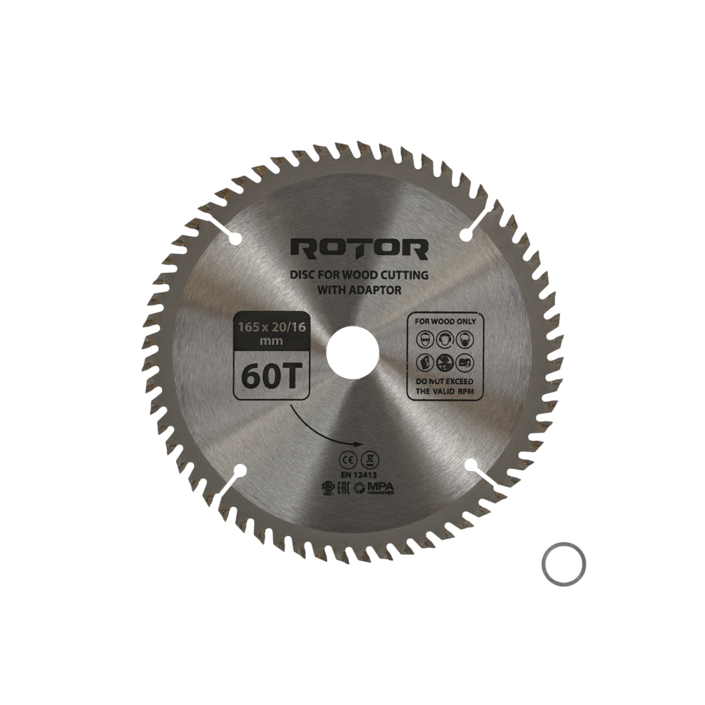 Disc taiat lemn ROTOR 165*20/16 cu adaptor 60T [1]