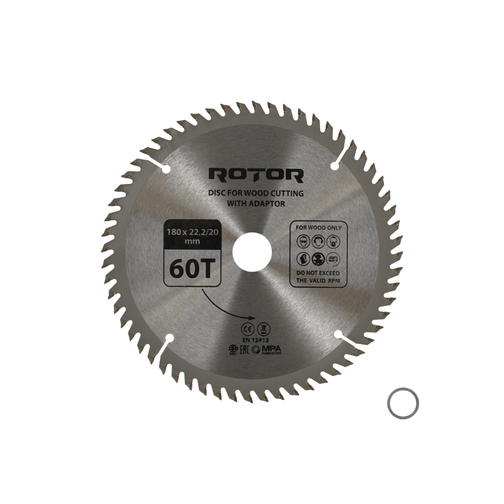 Disc taiat lemn ROTOR 180*22,2/20 cu adaptor 60T [1]