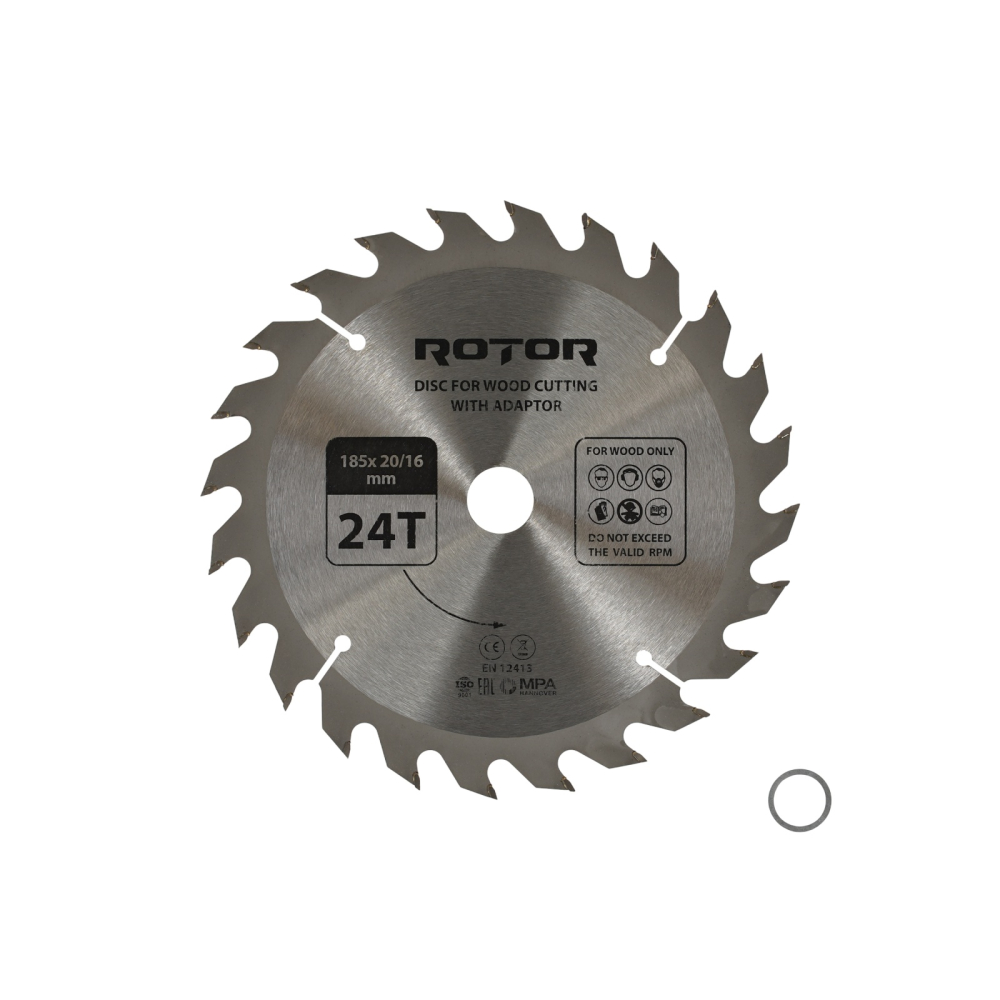Disc taiat lemn ROTOR 185*20/16 cu adaptor 24T [1]