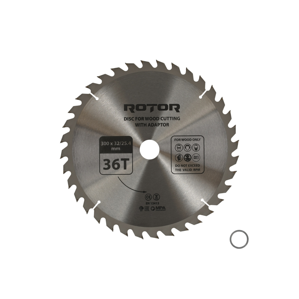 Disc taiat lemn ROTOR 300*32/25,4 cu adaptor 36T [1]