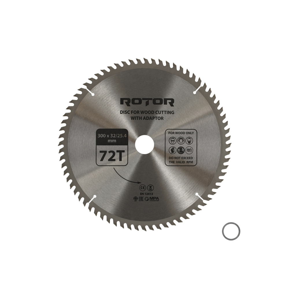 Disc taiat lemn ROTOR 300*32/30/25,4 cu adaptor 72T [1]