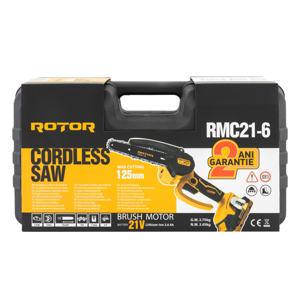 Fierastrau cu lant si acumulator ROTOR RMC21-6, 12m/s, 21V / 2Ah [14]