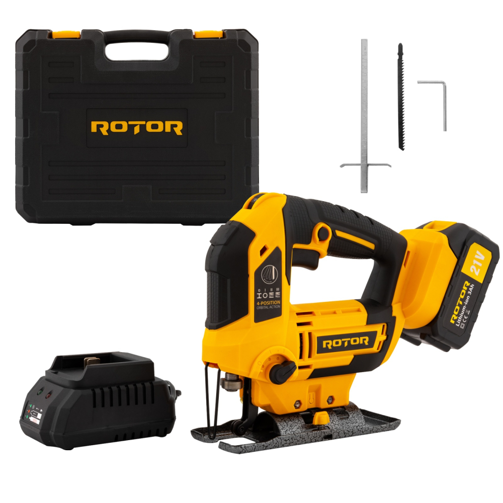 Fierastrau pendular pe acumulator ROTOR RJS21,21V/ 3 Ah, 750W, 3000 rot/min [4]