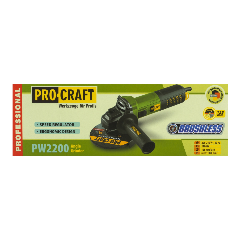 Flex polizor unghiular PW2200 PROCRAFT 1100W, 11000 rpm, Diametru disc 125 mm [6]