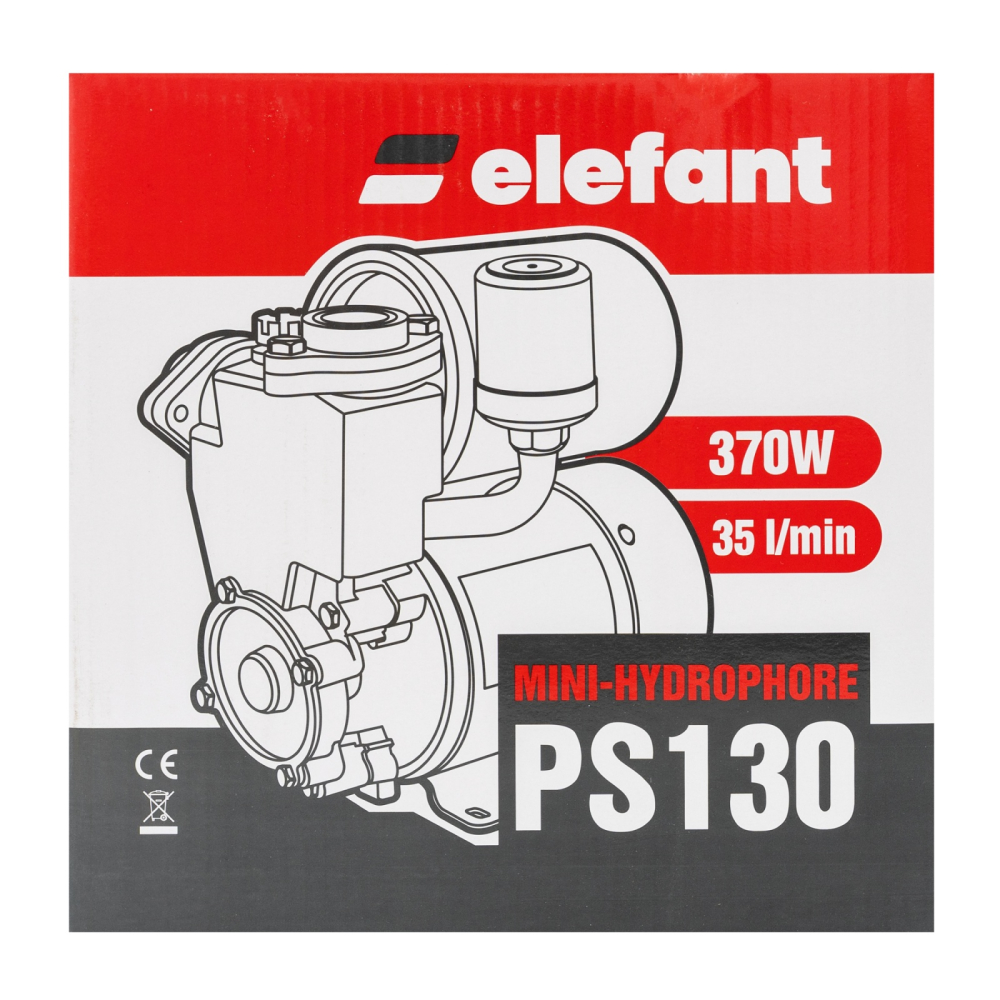 Mini Hidrofor Elefant PS130, silentios, 0.37 kW, turbina bronz, max 1.8 bari [6]