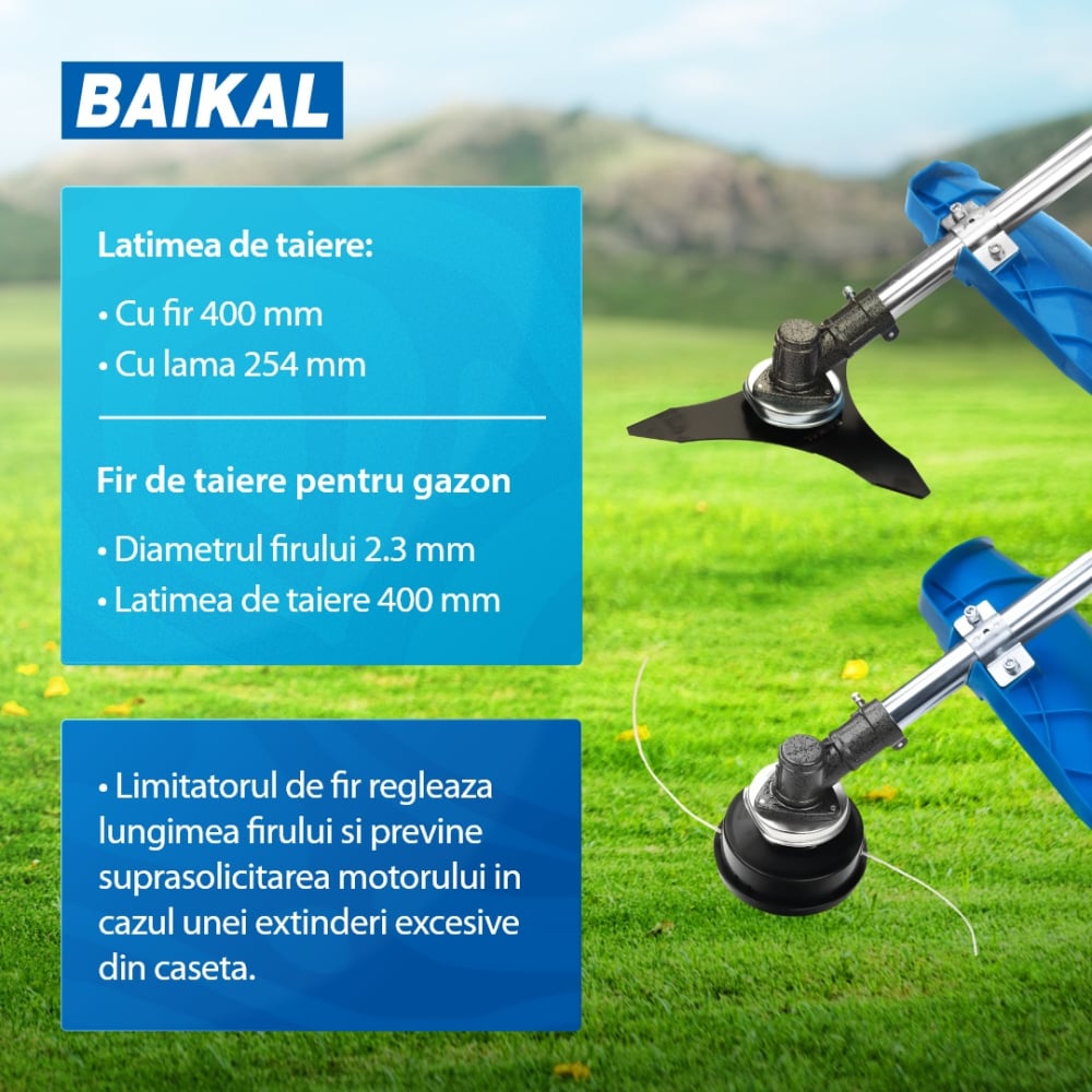 Motocoasa pe benzina BAIKAL BK5500, 4.7CP, 2T, 10000rpm [6]