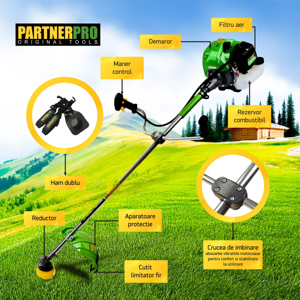 Motocoasa pe benzina PARTNER PRO DX52E 5.5 CP , 2T , 9000 rpm [3]