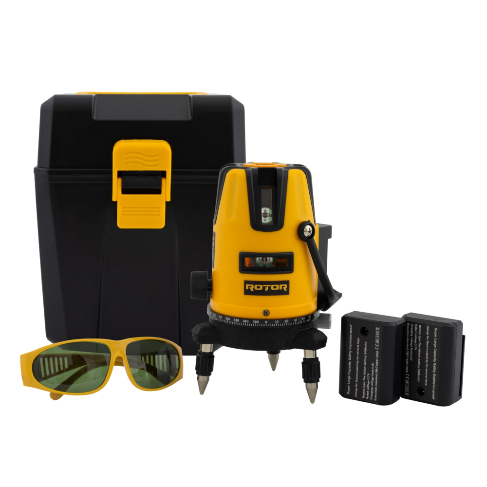 Nivela laser ROTOR RLE-3D, 3 linii , ±2 mm/5m, 40 m, Timp de nivelare ≤ 5s [8]