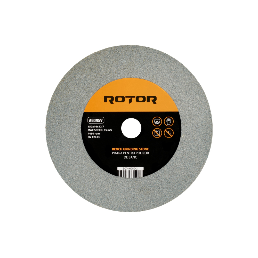 Piatra pentru polizor de banc 150 x 16 x 12,7 mm P60 ROTOR [1]