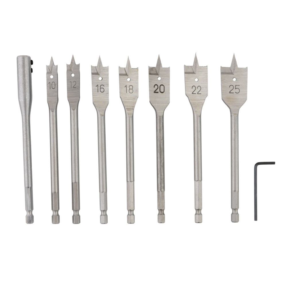 Set burghie plate pentru lemn 9 buc 10-25mm ROTOR RBP9 [1]