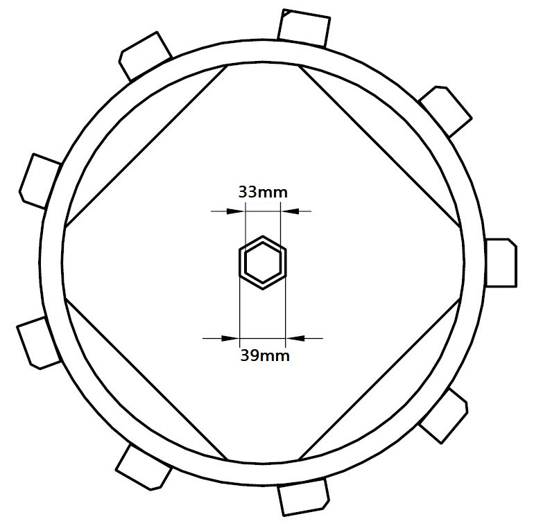 Set roti metalice 470x195 cu manicot, diametru ax 33mm, Elefant [10]